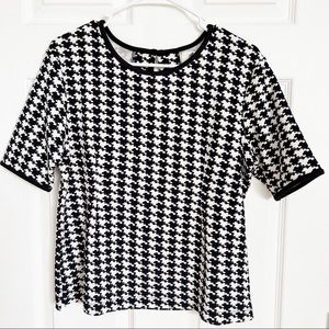 Austin Reed Black and White Houndstooth Top